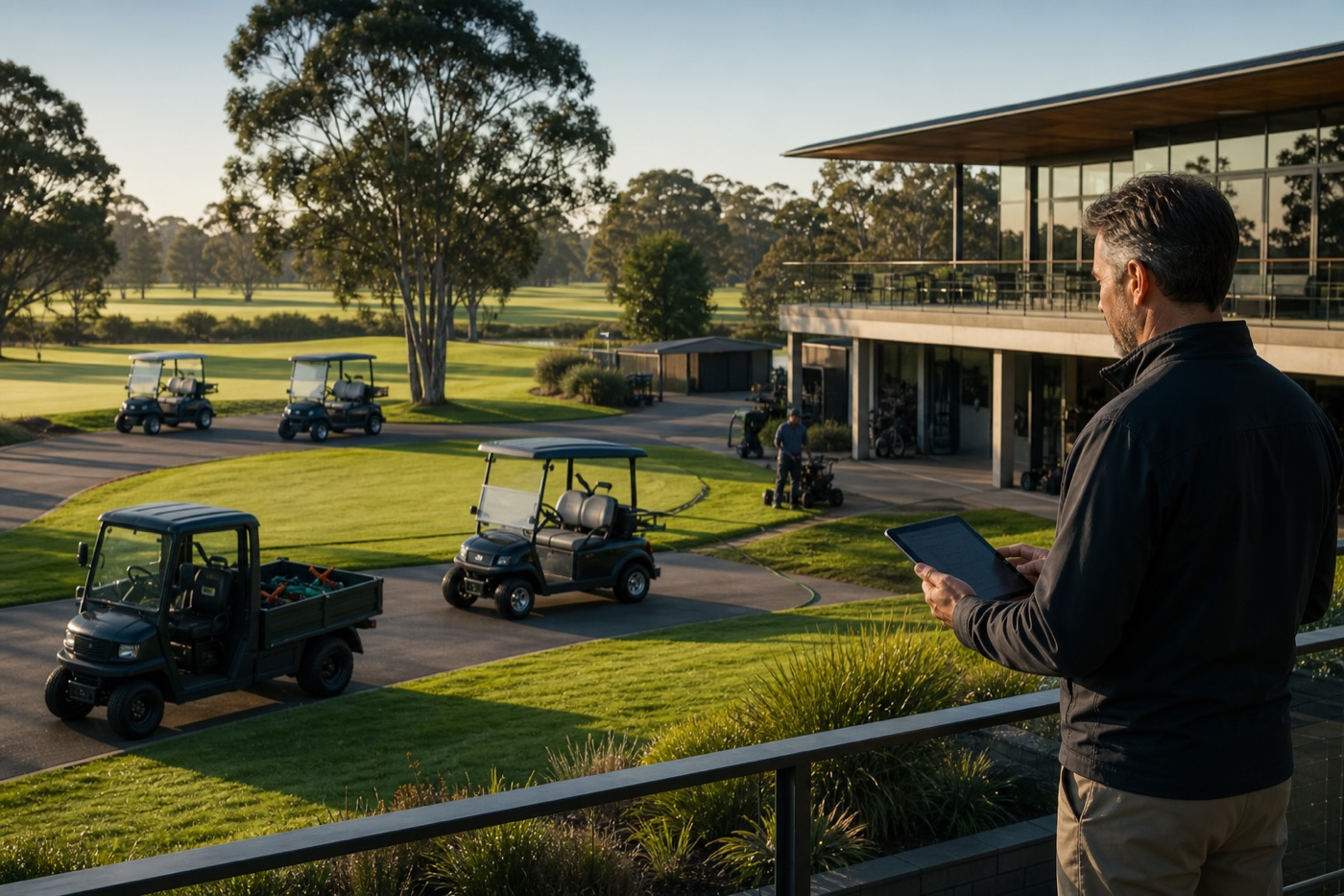 Facility manager monitoring connected outdoor operations